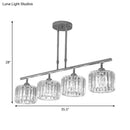 GobekUsa Contemporary Crystal Chrome Drum Chandelier Light with 3/4 Pendant Bulbs - Perfect for Bedroom