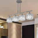 GobekUsa Contemporary Crystal Chrome Drum Chandelier Light with 3/4 Pendant Bulbs - Perfect for Bedroom