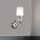 GobekUsa Modern Chrome Dual Cylinder Wall Mount Sconce with Curvy Arm - Simple Bathroom Lighting