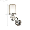 GobekUsa Modern Chrome Dual Cylinder Wall Mount Sconce with Curvy Arm - Simple Bathroom Lighting