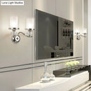 GobekUsa Modern Chrome Dual Cylinder Wall Mount Sconce with Curvy Arm - Simple Bathroom Lighting