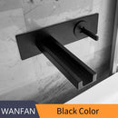 GobekUsa Dual Handle Wall Mounted Brass Basin Faucet Silver Mixer Tap