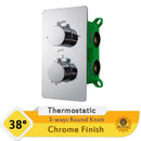 GobekUsa Dual Handle Thermostatic Shower Mixer Valve - Chrome Finish