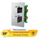 GobekUsa Dual Handle Thermostatic Shower Mixer Valve - Chrome Finish