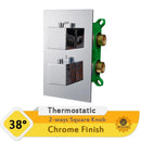 GobekUsa Dual Handle Thermostatic Shower Mixer Valve - Chrome Finish