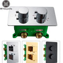 GobekUsa Dual Handle Thermostatic Shower Mixer Valve - Chrome Finish