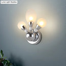 GobekUsa Modern Chrome Egg Wall Light Fixture with 2/3 White Glass LED Lights