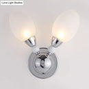 GobekUsa Modern Chrome Egg Wall Light Fixture with 2/3 White Glass LED Lights
