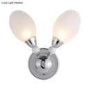 GobekUsa Modern Chrome Egg Wall Light Fixture with 2/3 White Glass LED Lights