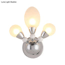 GobekUsa Modern Chrome Egg Wall Light Fixture with 2/3 White Glass LED Lights