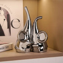 GobekUsa Elephant Sculpture: Ceramic Nordic Decor for Home & Office Shelving