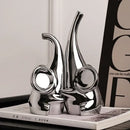 GobekUsa Elephant Sculpture: Ceramic Nordic Decor for Home & Office Shelving