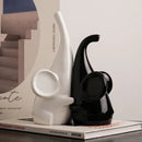 GobekUsa Elephant Sculpture: Ceramic Nordic Decor for Home & Office Shelving