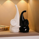 GobekUsa Elephant Sculpture: Ceramic Nordic Decor for Home & Office Shelving