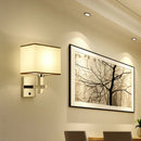GobekUsa Modern Fabric LED Wall Sconce Lighting with Adjustable Spotlight, Chrome Finish