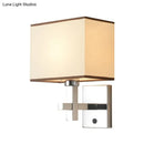 GobekUsa Modern Fabric LED Wall Sconce Lighting with Adjustable Spotlight, Chrome Finish