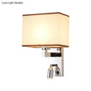 GobekUsa Modern Fabric LED Wall Sconce Lighting with Adjustable Spotlight, Chrome Finish