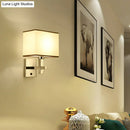 GobekUsa Modern Fabric LED Wall Sconce Lighting with Adjustable Spotlight, Chrome Finish