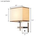 GobekUsa Modern Fabric LED Wall Sconce Lighting with Adjustable Spotlight, Chrome Finish