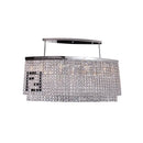 GobekUsa Modern 6-Light Island Ceiling Lamp with Faceted Crystal Shade in Chrome for Dining Rooms