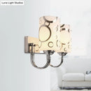 GobekUsa Modern Glass Cylinder Wall Sconce 1/2-Lights - Chrome Finish Bedside Lamp