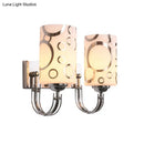 GobekUsa Modern Glass Cylinder Wall Sconce 1/2-Lights - Chrome Finish Bedside Lamp