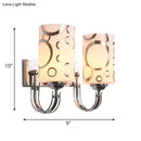 GobekUsa Modern Glass Cylinder Wall Sconce 1/2-Lights - Chrome Finish Bedside Lamp