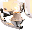 GobekUsa Modern Glass Cylinder Wall Sconce 1/2-Lights - Chrome Finish Bedside Lamp