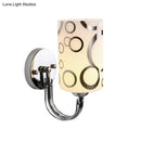 GobekUsa Modern Glass Cylinder Wall Sconce 1/2-Lights - Chrome Finish Bedside Lamp
