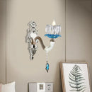GobekUsa Modern Clear Glass Floral Wall Light with Chrome Finish Sconce Lamp