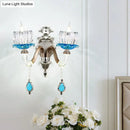 GobekUsa Modern Clear Glass Floral Wall Light with Chrome Finish Sconce Lamp