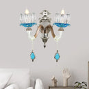 GobekUsa Modern Clear Glass Floral Wall Light with Chrome Finish Sconce Lamp