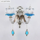 GobekUsa Modern Clear Glass Floral Wall Light with Chrome Finish Sconce Lamp