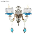 GobekUsa Modern Clear Glass Floral Wall Light with Chrome Finish Sconce Lamp
