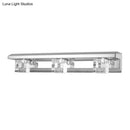 GobekUsa Modern Crystal Cube LED Vanity Sconce in Chrome Finish - 2/3 Heads - Warm/White Lighting