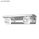 GobekUsa Modern Crystal Cube LED Vanity Sconce in Chrome Finish - 2/3 Heads - Warm/White Lighting