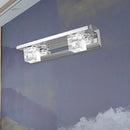 GobekUsa Modern Crystal Cube LED Vanity Sconce in Chrome Finish - 2/3 Heads - Warm/White Lighting