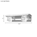 GobekUsa Modern Crystal Cube LED Vanity Sconce in Chrome Finish - 2/3 Heads - Warm/White Lighting