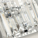 GobekUsa Modern Clear Crystal Wall Mounted Light, 2-Bulb Chrome Finish Wall Lamp