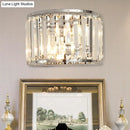 GobekUsa Modern Clear Crystal Wall Mounted Light, 2-Bulb Chrome Finish Wall Lamp