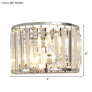 GobekUsa Modern Clear Crystal Wall Mounted Light, 2-Bulb Chrome Finish Wall Lamp