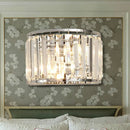 GobekUsa Modern Clear Crystal Wall Mounted Light, 2-Bulb Chrome Finish Wall Lamp