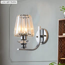GobekUsa Modern Wall Mount Lamp | 1 Bulb Sconce Light for Living Room | Chrome Finish with Crystal Cone/Cylinder Shade