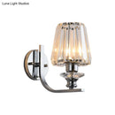 GobekUsa Modern Wall Mount Lamp | 1 Bulb Sconce Light for Living Room | Chrome Finish with Crystal Cone/Cylinder Shade