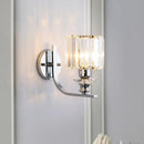 GobekUsa Modern Wall Mount Lamp | 1 Bulb Sconce Light for Living Room | Chrome Finish with Crystal Cone/Cylinder Shade