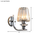 GobekUsa Modern Wall Mount Lamp | 1 Bulb Sconce Light for Living Room | Chrome Finish with Crystal Cone/Cylinder Shade