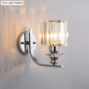 GobekUsa Modern Wall Mount Lamp | 1 Bulb Sconce Light for Living Room | Chrome Finish with Crystal Cone/Cylinder Shade