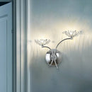 GobekUsa Modern Chrome Flower Wall Lamp with Crystal Stamen - Bedside Sconce