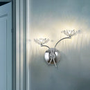 GobekUsa Modern Chrome Flower Wall Lamp with Crystal Stamen - Bedside Sconce