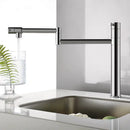 GobekUsa 360 Degree Chrome Foldable Kitchen Faucet Hot Cold Sink Mixer, Brass Deck Mounted